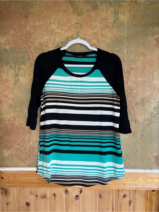 Eclipse Tops - Eclipse | Green Striped Longsleeve